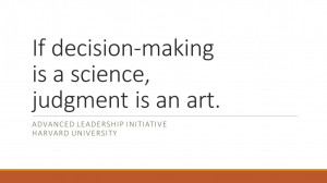 Leadership Decision-Making – Both Science and Art