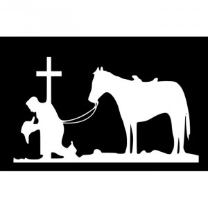 Kneeling Cowboy 7x4 inches....Religious Wall Quotes Wall sayings bible ...