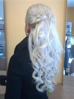 half up half down big curls wedding hair: White Hairs, Silver Hairs ...