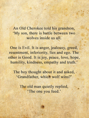 Feed the right wolf. Your choice