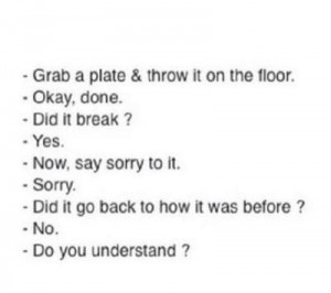 Grab a plate & throw it on the floor.- Okay, done.- Did it break?- Yes ...