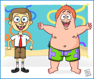 Spongebob and Patrick human version by fieveltrue