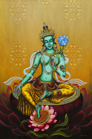 Green Tara Painting