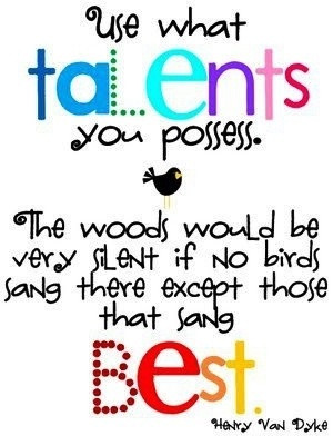 Use what talents you possess quote via www.Facebook.com/SimplyMused