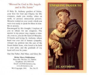 St Anthony Miracle prayer