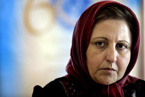 Nobel Laureate and human rights lawyer Shirin Ebadi speaks at a news ...
