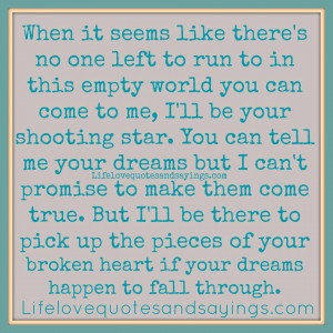 When it seems like there's no one left to run to in this empty world ...