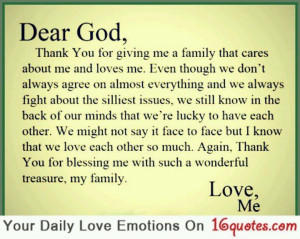 Dear God, Thank you for my family.