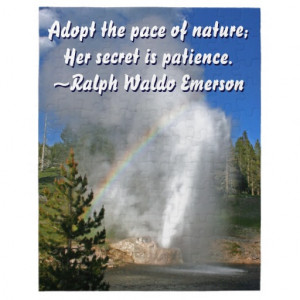 Rainbow Geyser Yellowstone w/ Famous Emerson Quote Jigsaw Puzzles