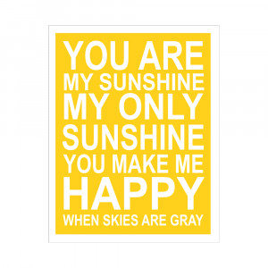 YOU ARE MY SUNSHINE 11X14 INCH POSTER PRINT from Finny and Zook