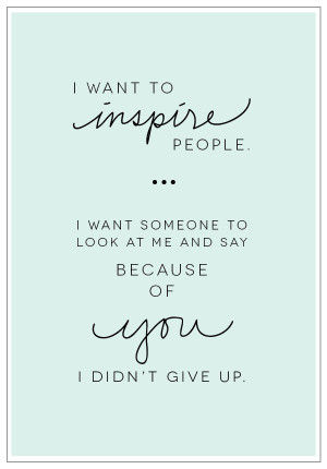 ... often think about. What is my end goal as a teacher? To inspire