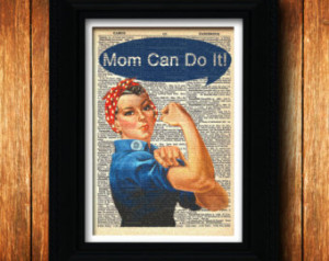 Vintage mother's day strong mom wall art quote-mother's day home decor ...