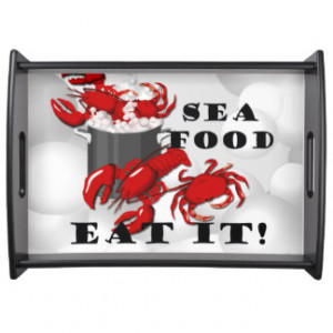 Seafood Lobster Crab Funny Lg Serving Tray