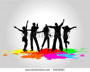 Grunge party people - stock vector