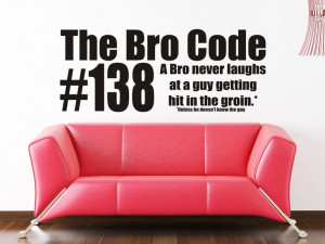Bro Code - Art Wall Decals Wall Stickers Vinyl Decal Quote - The Bro ...