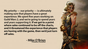 There's a reason I'm highlighting this quote from ArenaNet co-founder ...