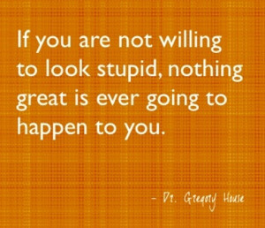 ... willing to look stupid, nothing great is ever going to happen to you