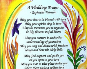 WEDDING PRAYER 8x10 Marriage Print Original Poetry Inspirational Quote ...