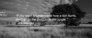 If you want to understand how a lion hunts - Experience quote
