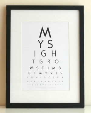 inspirational eye chart art my sight grows dim but my vision is ...