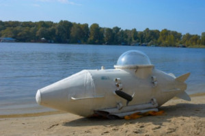 Home made submarine made by Ukrainian craftsman Vasily Chikur