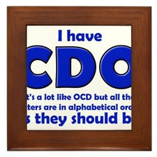 OCD CDO Funny T-Shirt Framed Tile for