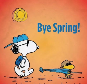 Bye bye spring hello summer cartoon