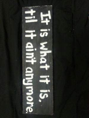 First quote distressed sign.