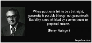Where position is felt to be a birthright, generosity is possible ...