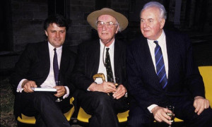 Whitlam with Malcolm Turnbull and Turnbull's legal client, the author ...