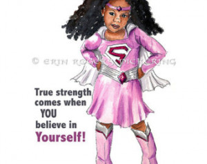 True Strength African American Supe r Girl Print 8x10 ...