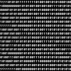 Binary Figures On Black Screen (Seamless Vector Wallpaper)