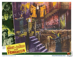 ... ABBOTT AND COSTELLO MEET FRANKENSTEIN LOBBY SCENE CARD # 3 POSTER 1948