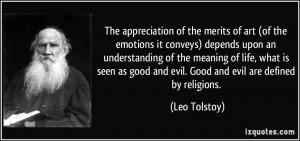 The appreciation of the merits of art (of the emotions it conveys ...
