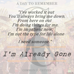 Day To Remember - I’m Already Gone