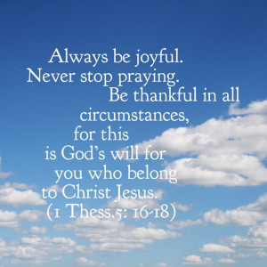 Always be thankful!
