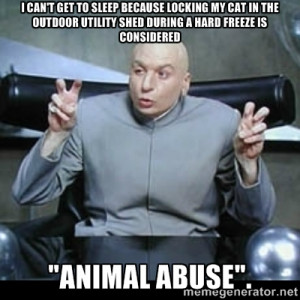 dr. evil quotation marks - I can't get to sleep because locking my cat ...