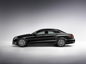 exhaust system with two rectangular, integrated tailpipes