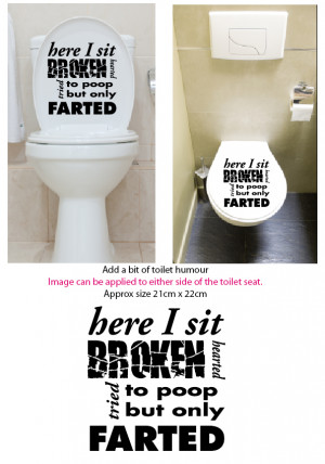 Details about Toilet Seat Stickers Decal 12 Colour Choices Quote Here ...