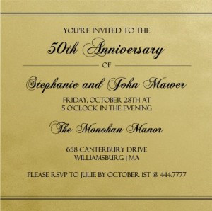 50th Anniversary Invitations – The Golden Years