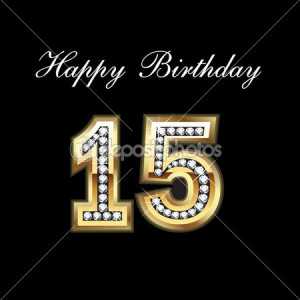 Happy Birthday 15th — Stock Vector © deskcube #7107743