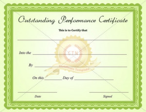 outstanding performance certificate template