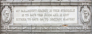 quote on the building’s north side from Lincoln’s letter to ...