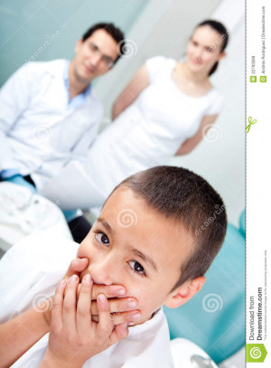 Cartoon Boy Getting Dental Exam Stock Photo Image