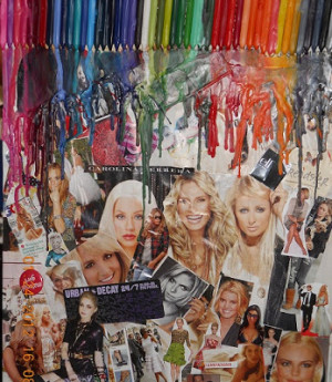 DIY Collage Crayon Art