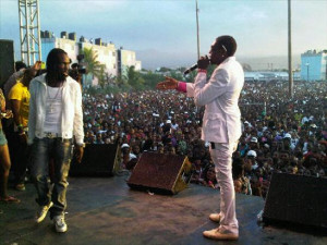 Truce: Mavado and Vybz Kartel make peace onstage at West Kingston ...