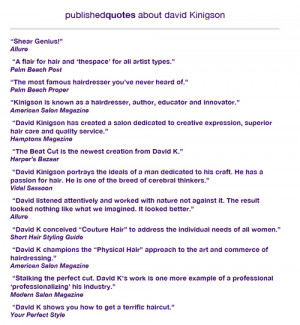 published quotes - client list - tear sheets