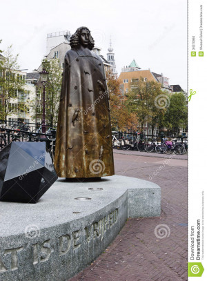 bronze statue of the dutch philosopher benedictus de spinoza born in ...