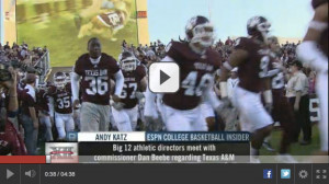... except of course the Aggies moving to the SEC. Some quotes from Katz
