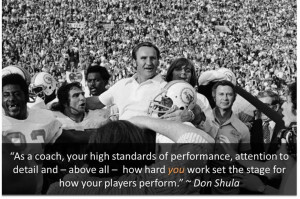 Great quote on coaching from the legendary Don Shula.